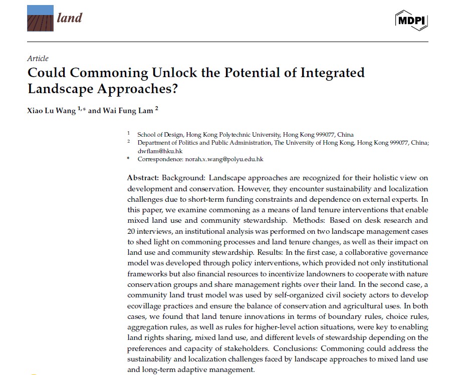 Could Commoning Unlock the Potential of Integrated Landscape Approaches